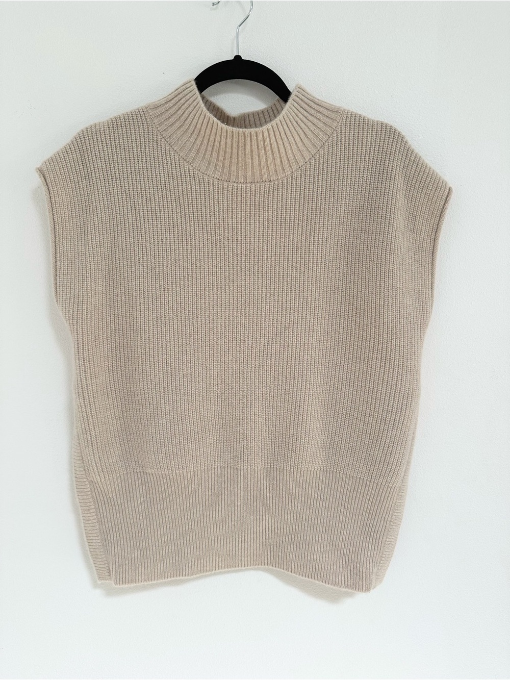 Elaine Kim Teah 100% Cashmere Sweater Vest Stardust Metallic Side Zip size S